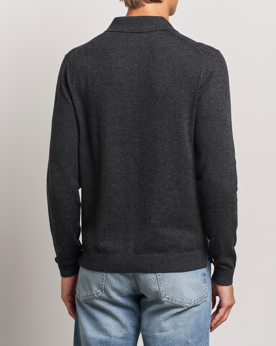 Herr | Tröjor | Tiger of Sweden | Orbit Wool/Cotton Half Zip Charcoal
