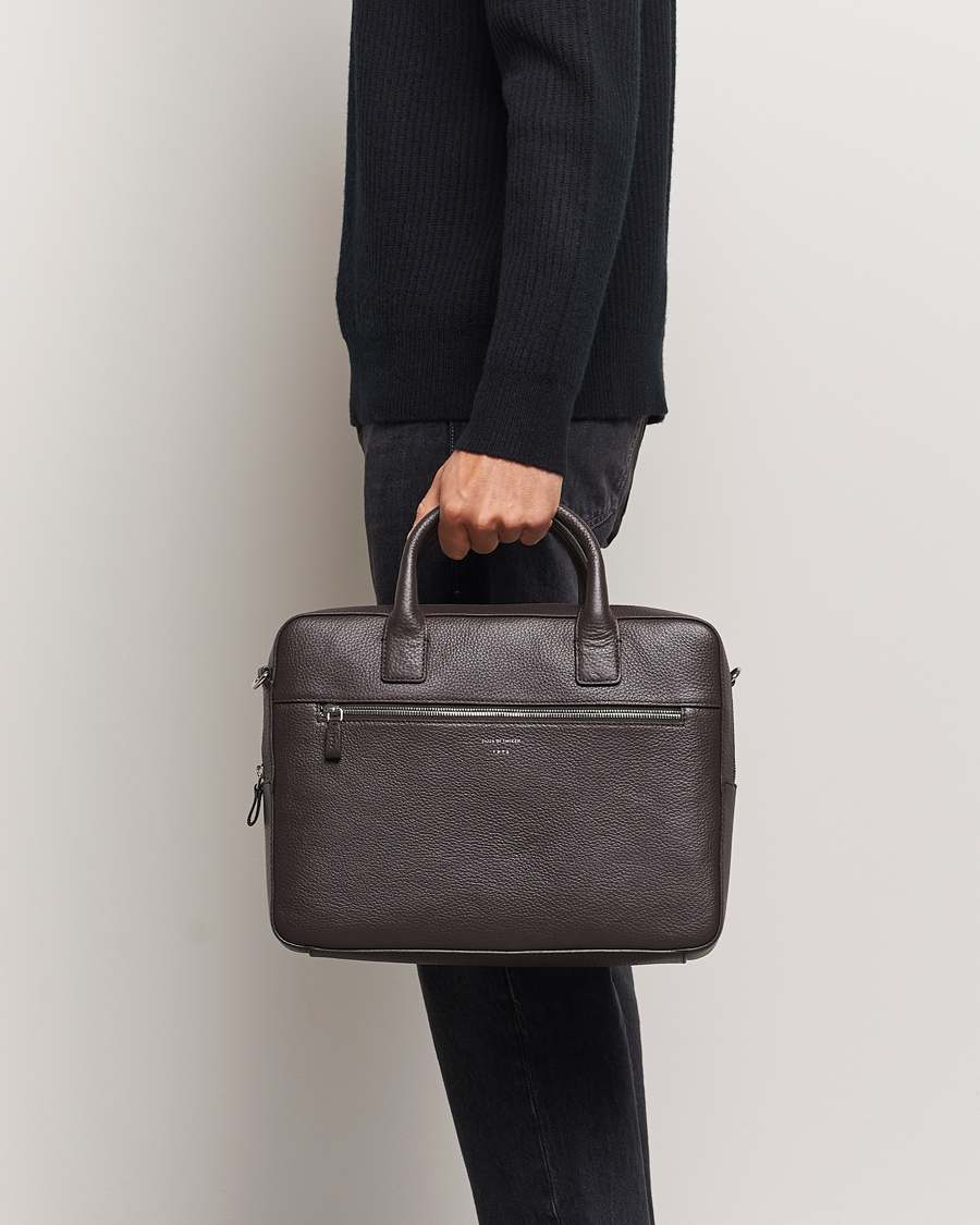 Herr | Tiger of Sweden Beckholmen Leather Briefcase Dark Brown | Tiger of Sweden | Beckholmen Leather Briefcase Dark Brown