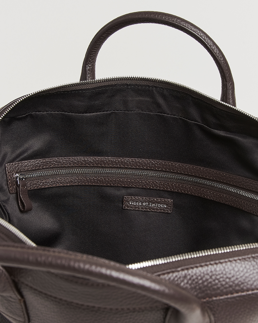 Herr | Tiger of Sweden Beckholmen Leather Briefcase Dark Brown | Tiger of Sweden | Beckholmen Leather Briefcase Dark Brown