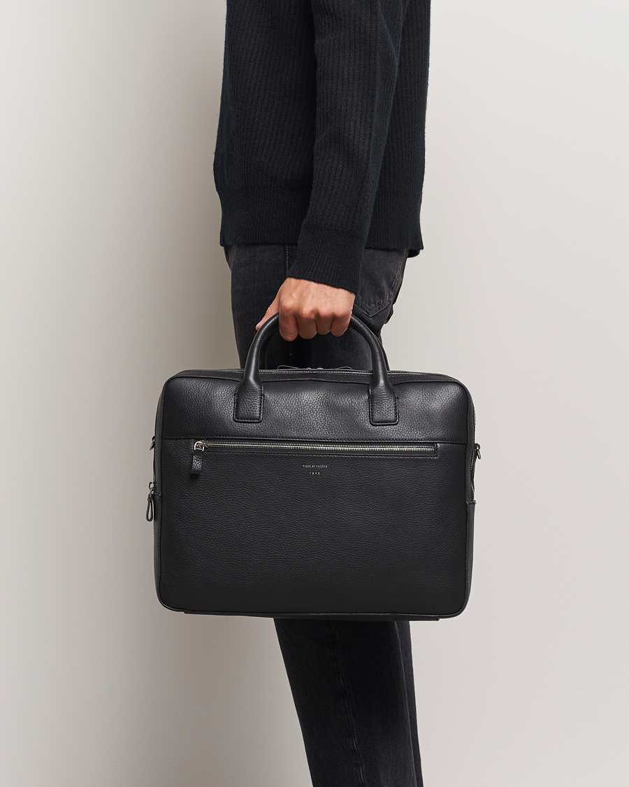 Herr | Tiger of Sweden Beridare Double Zip Leather Briefcase Black | Tiger of Sweden | Beridare Double Zip Leather Briefcase Black