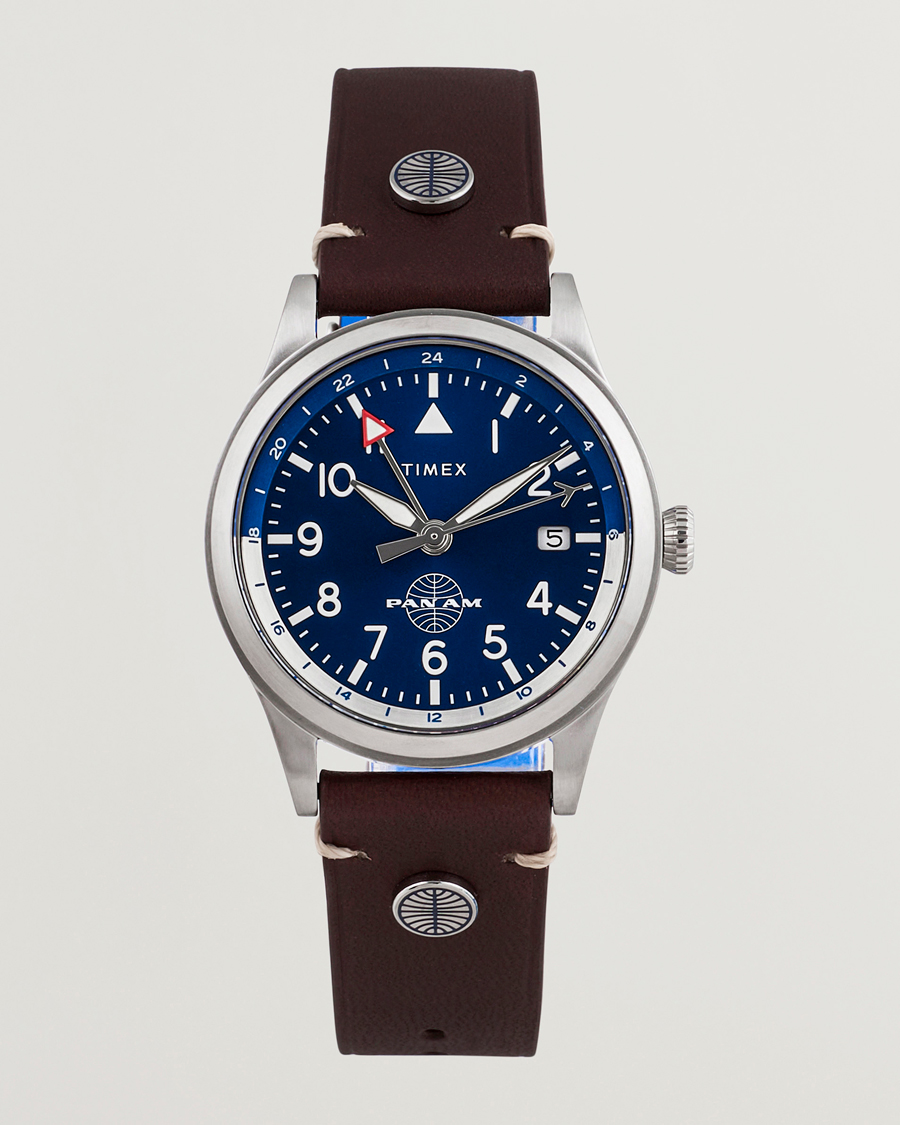 Herr | Timex Pan Am GMT Stainless Steel 39mm Blue Dial | Timex | Pan Am GMT Stainless Steel 39mm Blue Dial