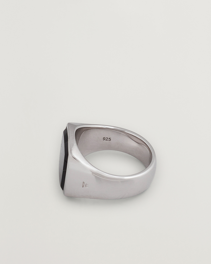 Herr | Smycken | Tom Wood | Cushion Polished Black Onyx Ring Silver