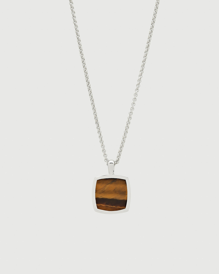 Herr | Smycken | Tom Wood | Cushion Pendant Tiger Eye Silver