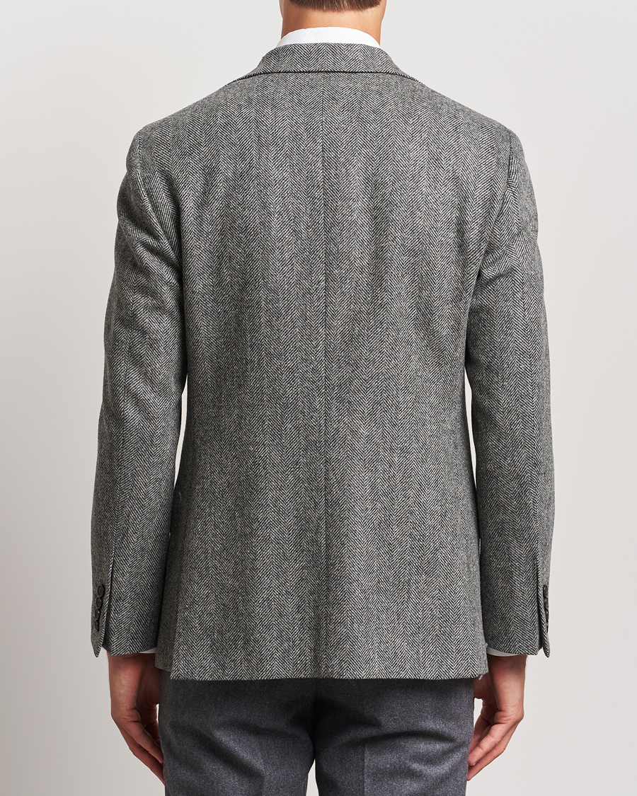 Herr | Kavajer | Walker Slater | Edward Lambswool Herringbone Blazer Dark Grey