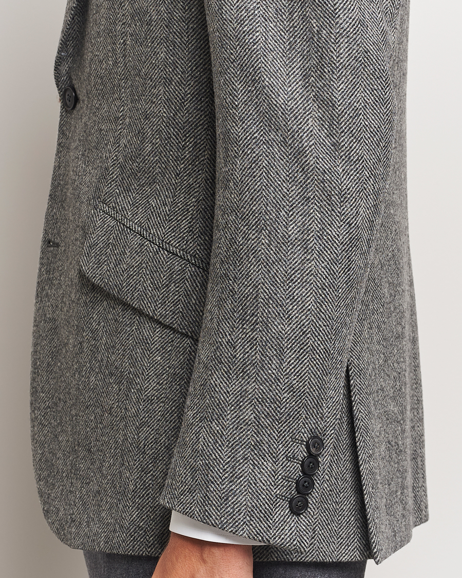 Herr | Kavajer | Walker Slater | Edward Lambswool Herringbone Blazer Dark Grey