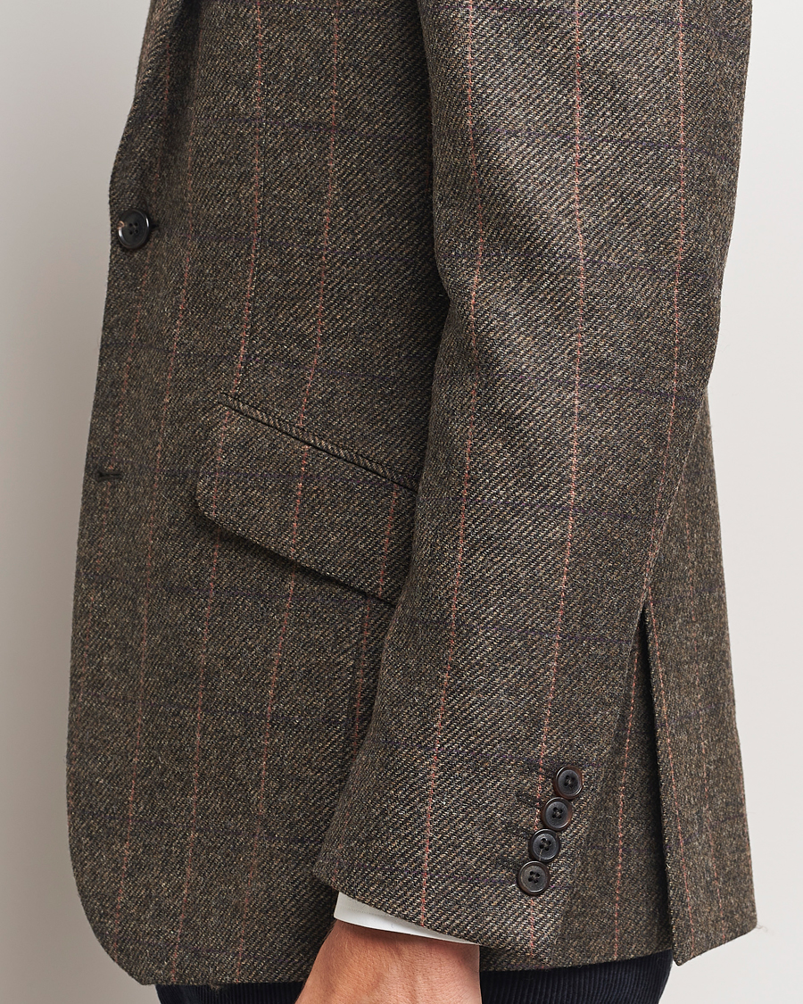 Herr | Kavajer | Walker Slater | Edward Lambswool Windowpane Blazer Brown