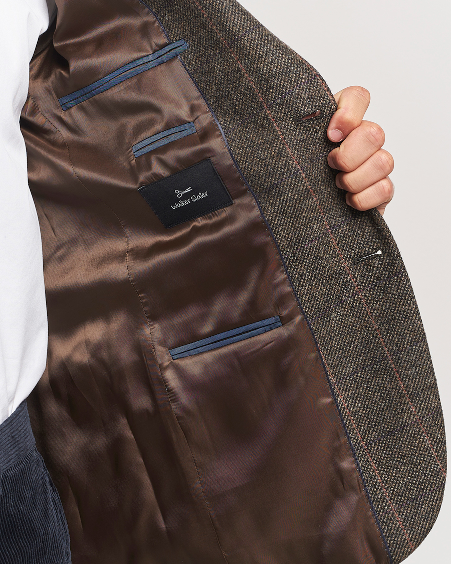 Herr | Kavajer | Walker Slater | Edward Lambswool Windowpane Blazer Brown
