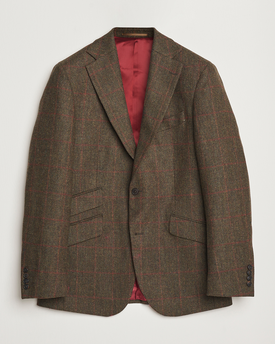 Herr | Kavajer | Walker Slater | Edward Lambswool Windowpane Blazer Green