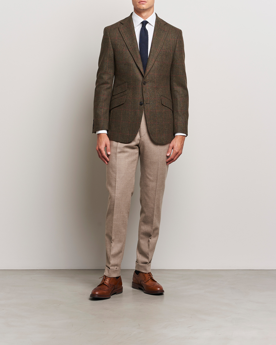Herr | Kavajer | Walker Slater | Edward Lambswool Windowpane Blazer Green