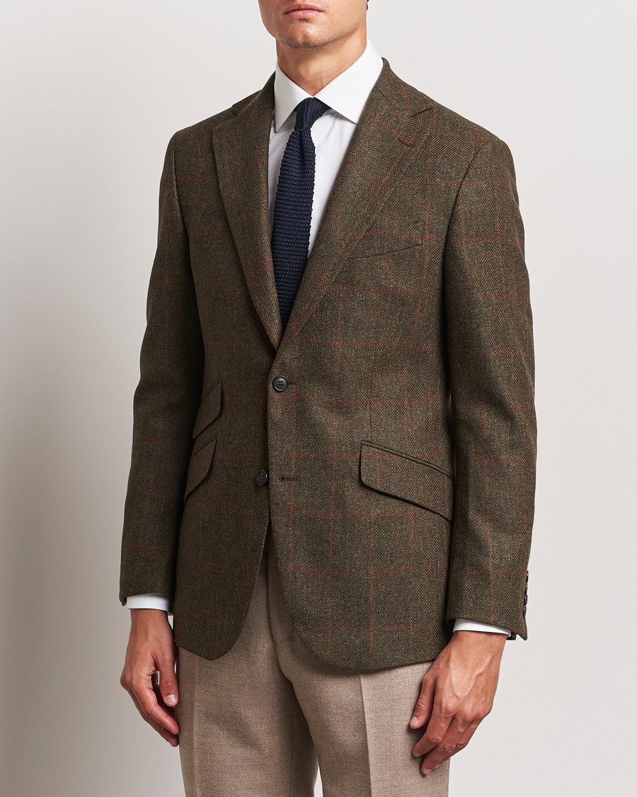 Herr | Kavajer | Walker Slater | Edward Lambswool Windowpane Blazer Green