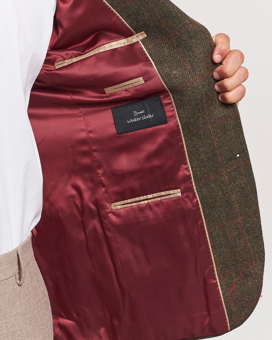 Herr | Kavajer | Walker Slater | Edward Lambswool Windowpane Blazer Green
