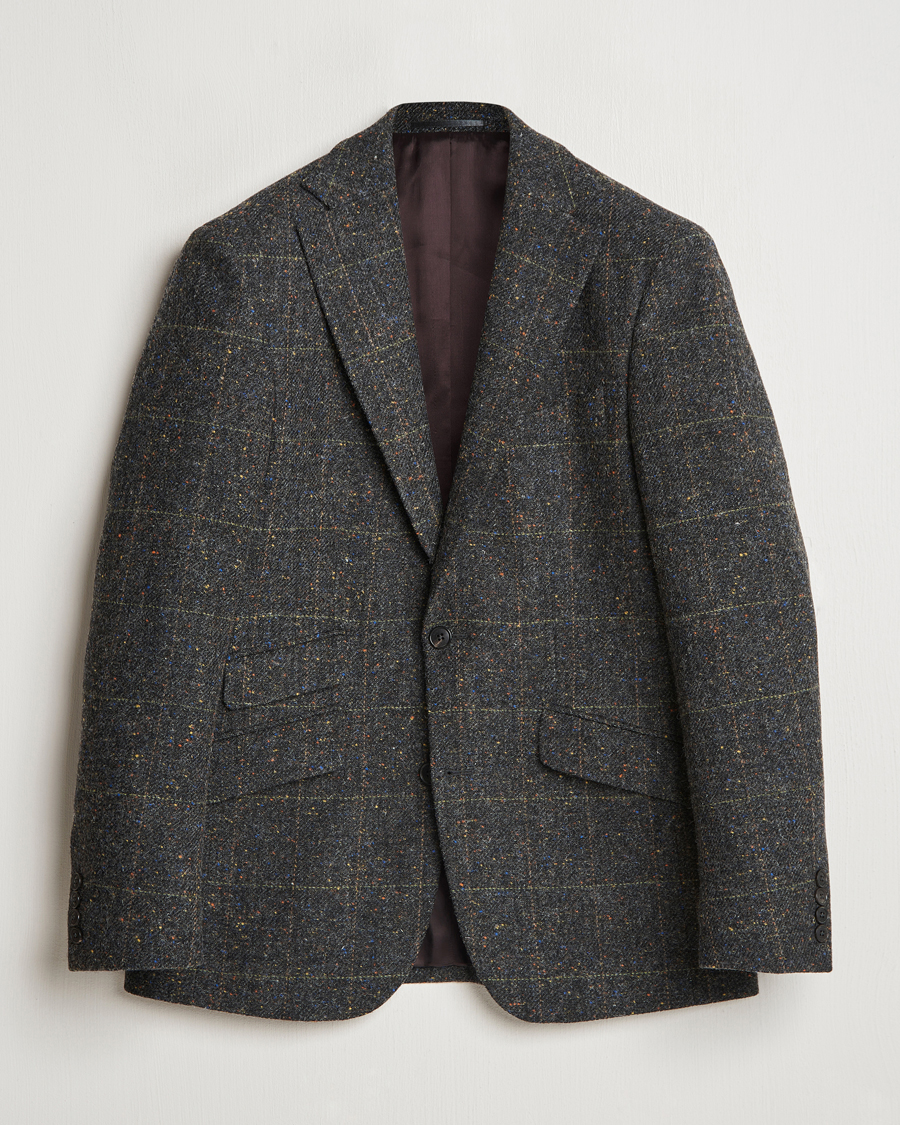 Herr | Kavajer | Walker Slater | Edward Wool Donegal Windowpane Blazer Dark Grey
