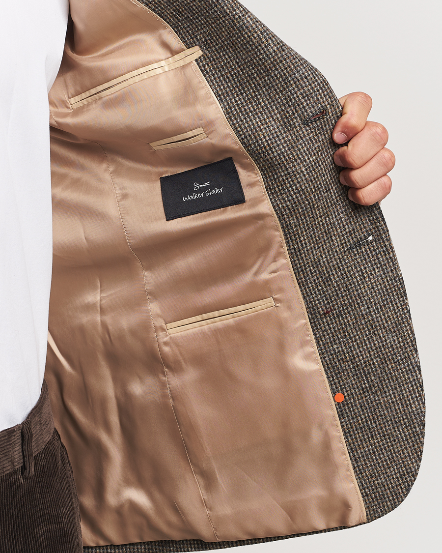 Herr | Kavajer | Walker Slater | Edward Lambswool Pepita Blazer Brown
