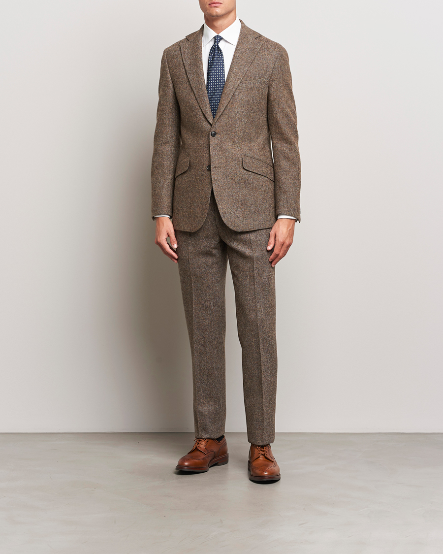 Herr | Byxor | Walker Slater | Edward Wool Donegal Trousers Brown