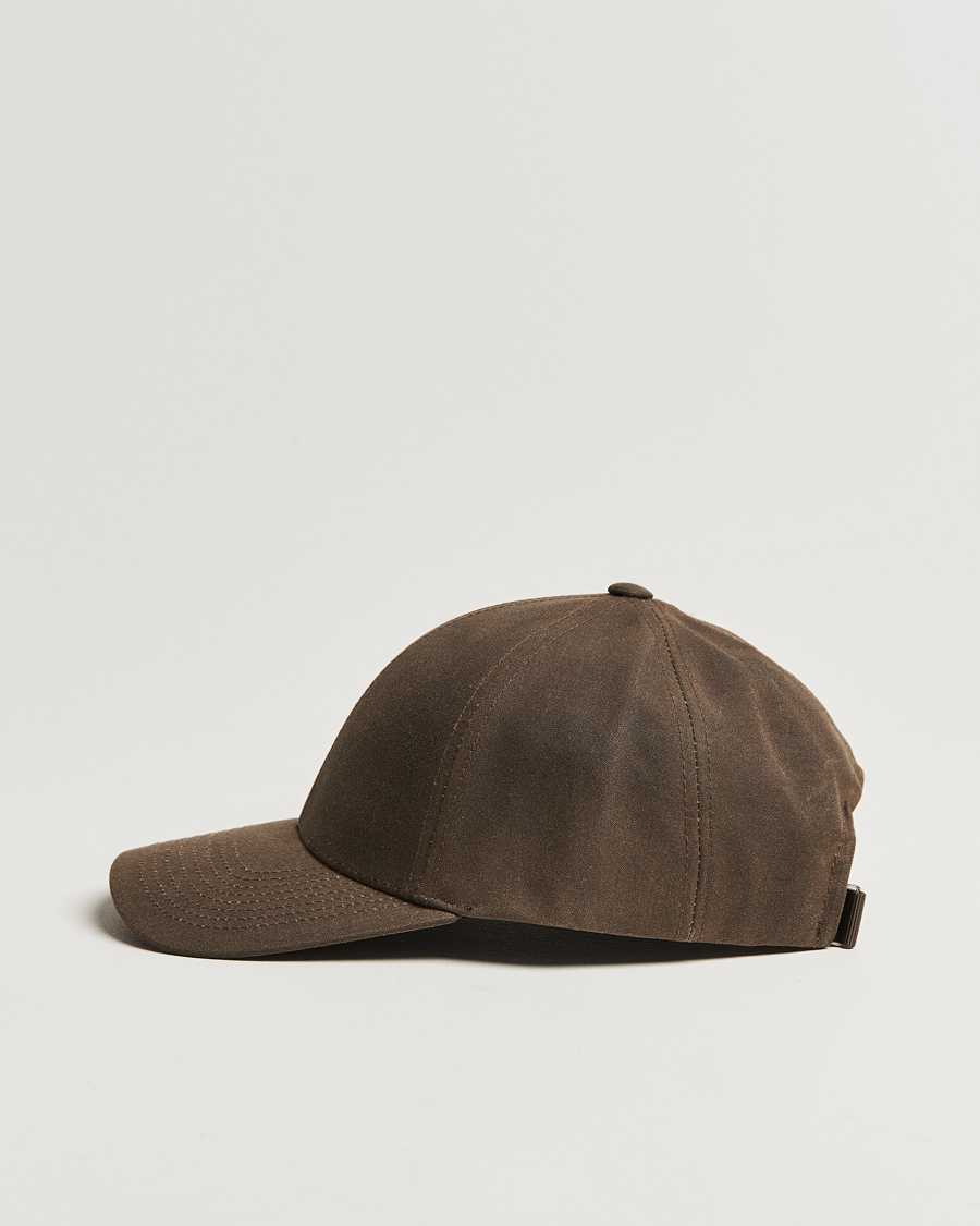 Herr | Hattar & kepsar | Varsity Headwear | Oilskin Baseball Cap Chestnut Brown