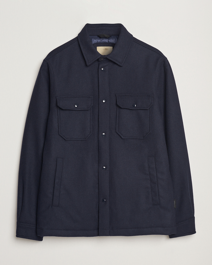Herr | Jackor | Woolrich | Alaskan Melton Wool Overshirt Melton Blue