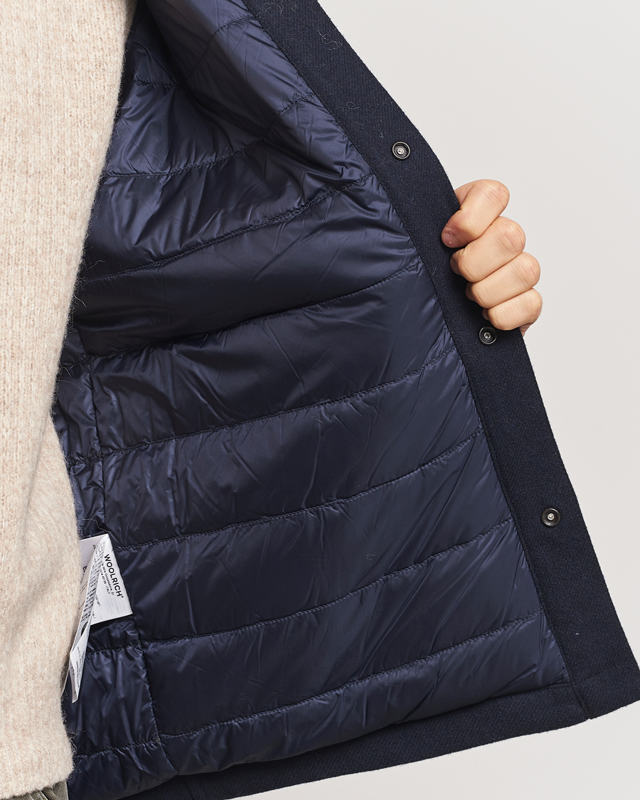 Herr | Jackor | Woolrich | Alaskan Melton Wool Overshirt Melton Blue