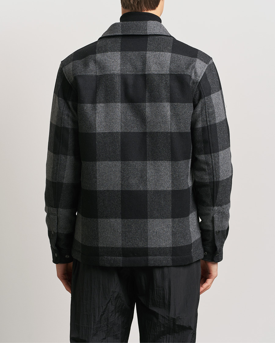 Herr | Jackor | Woolrich | Alaskan Melton Wool Overshirt Charcoal Buffalo