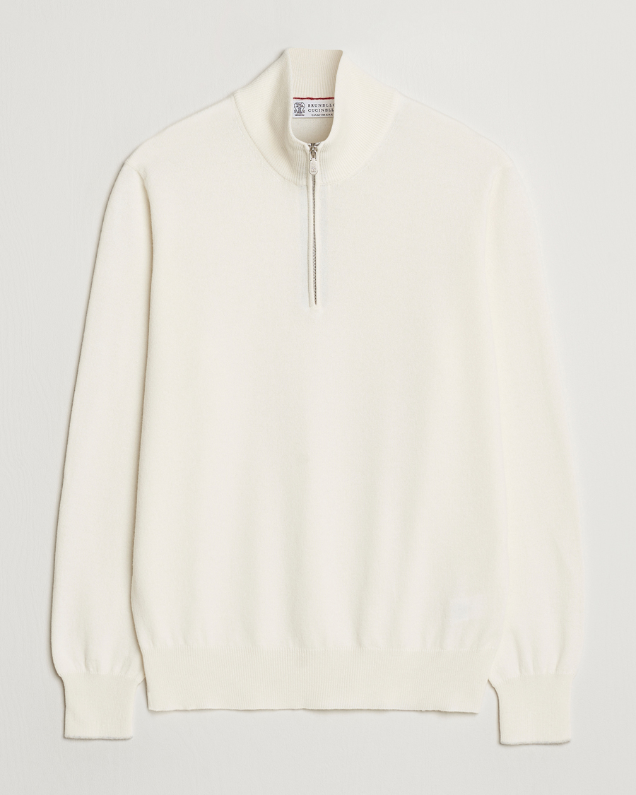 Herr | Tröjor | Brunello Cucinelli | 2 Ply Cashmere Half Zip Panama