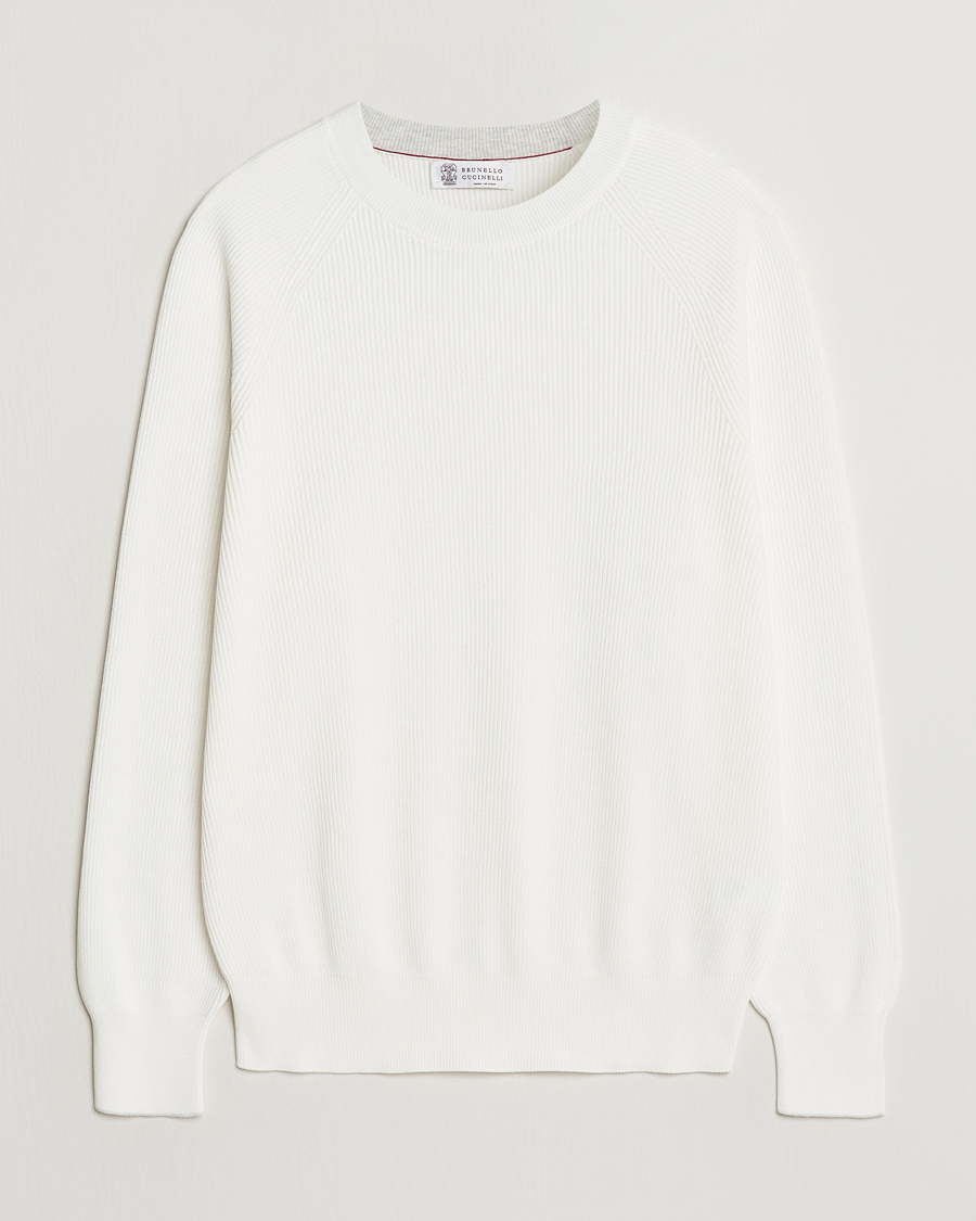 Herr | Tröjor | Brunello Cucinelli | Cotton Rib Crew Neck Panama