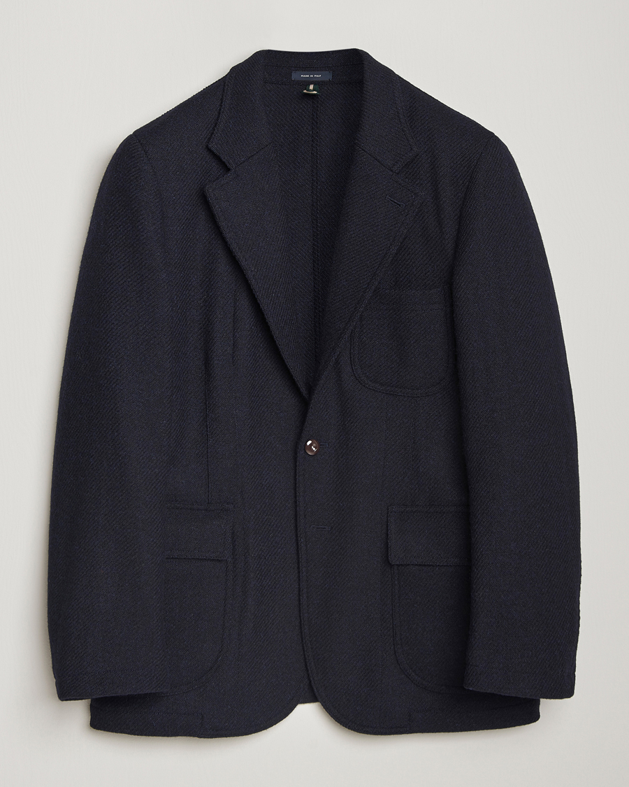 Herr | Kavajer | Drake's | MKVII Harris Tweed Blazer Navy