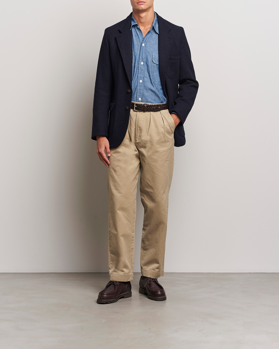 Herr | Kavajer | Drake's | MKVII Harris Tweed Blazer Navy