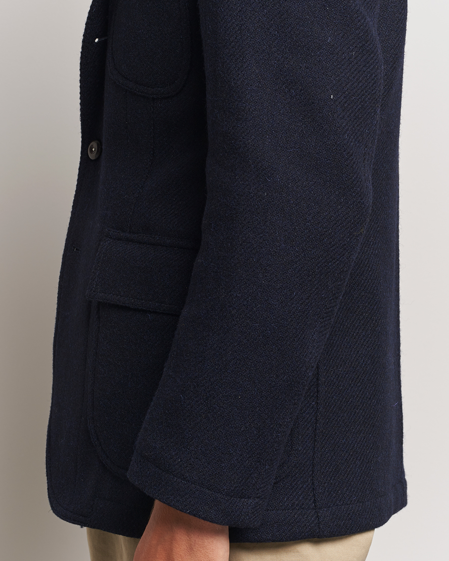Herr | Kavajer | Drake's | MKVII Harris Tweed Blazer Navy