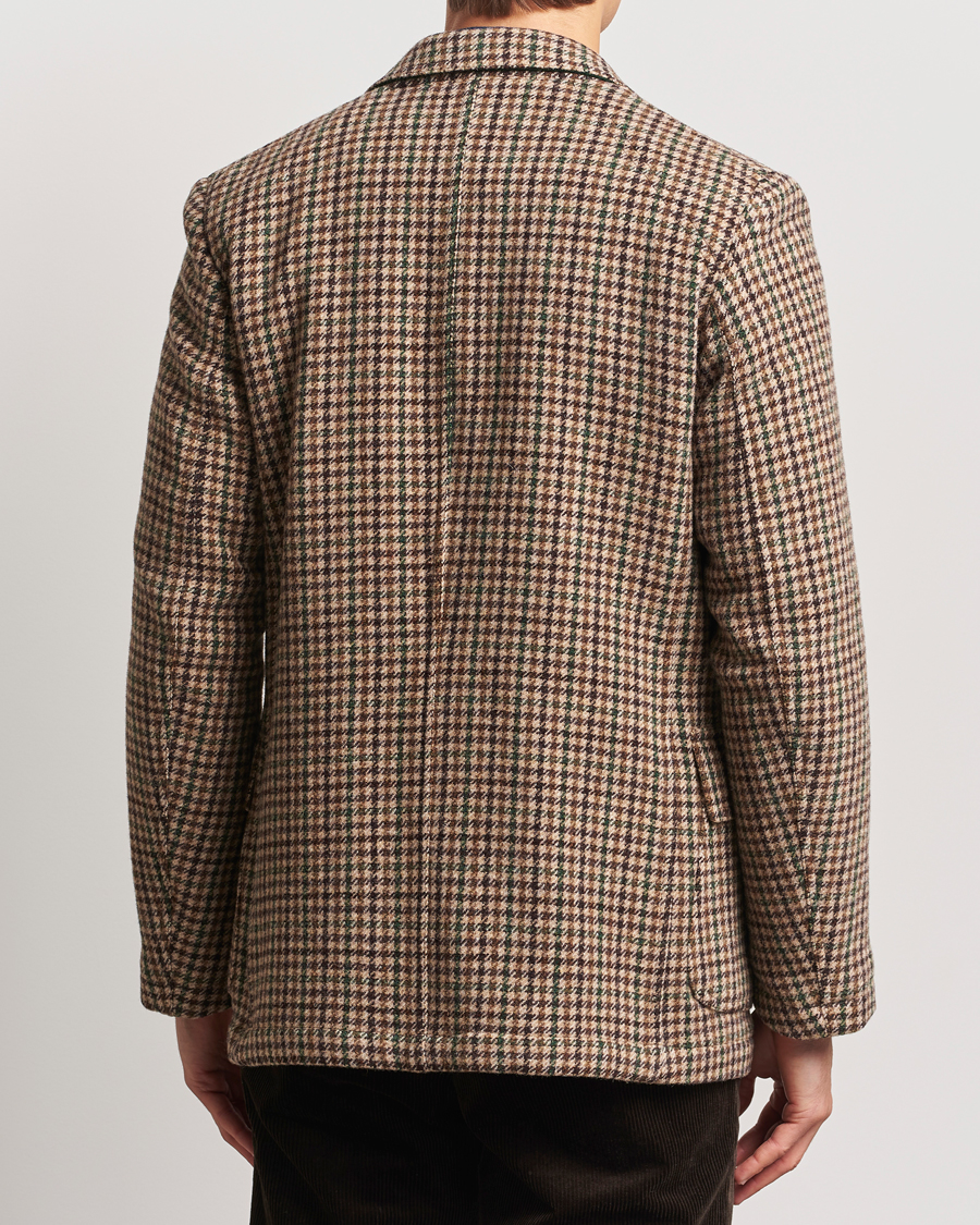Herr | Kavajer | Drake's | MKVII Gun Check Tweed Blazer Brown