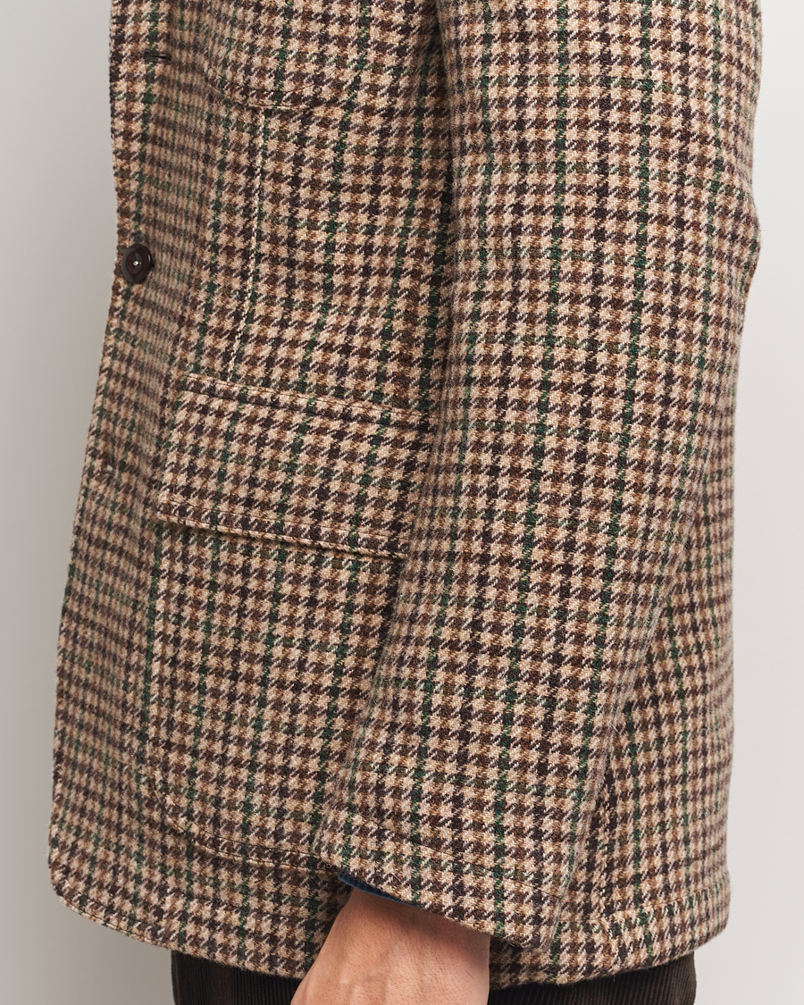 Herr | Kavajer | Drake's | MKVII Gun Check Tweed Blazer Brown