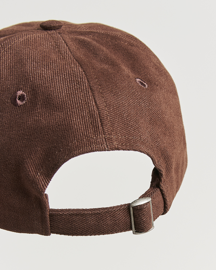 Herr | Drake's Embroidered Dog Heavy Twill Cap Brown | Drake's | Embroidered Dog Heavy Twill Cap Brown