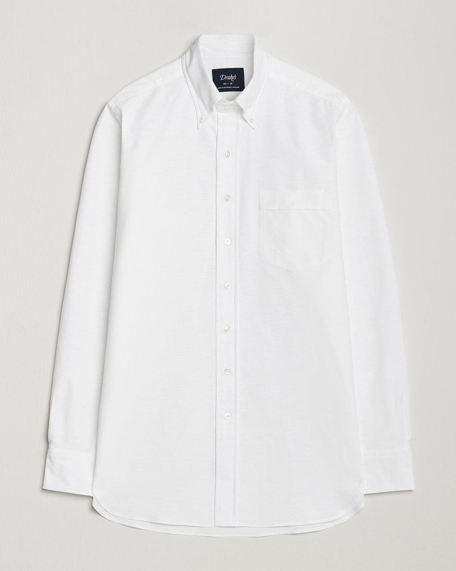 Herr | Skjortor | Drake's | Button Down Oxford Shirt White