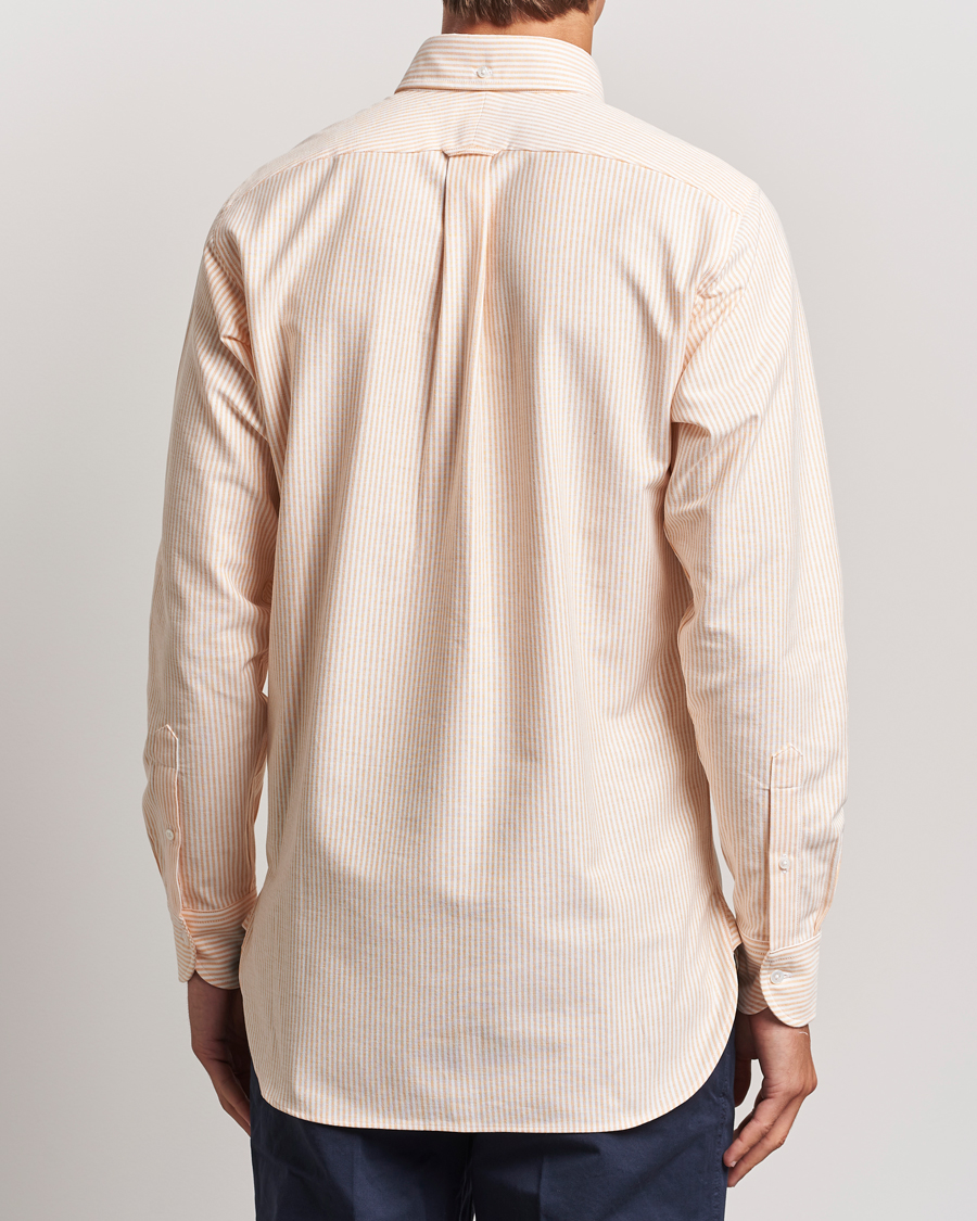 Herr | Skjortor | Drake's | Striped Button Down Oxford Shirt Orange