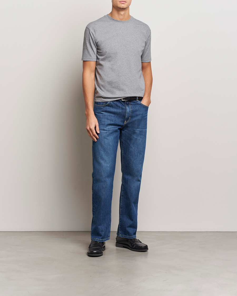 Herr | T-Shirts | Drake's | Short Sleeve Hiking T-Shirt Grey