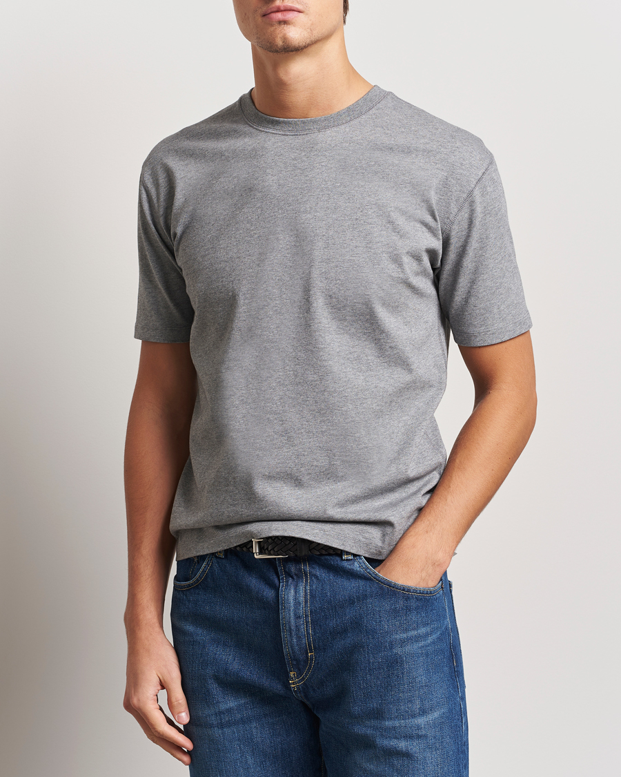 Herr | T-Shirts | Drake's | Short Sleeve Hiking T-Shirt Grey