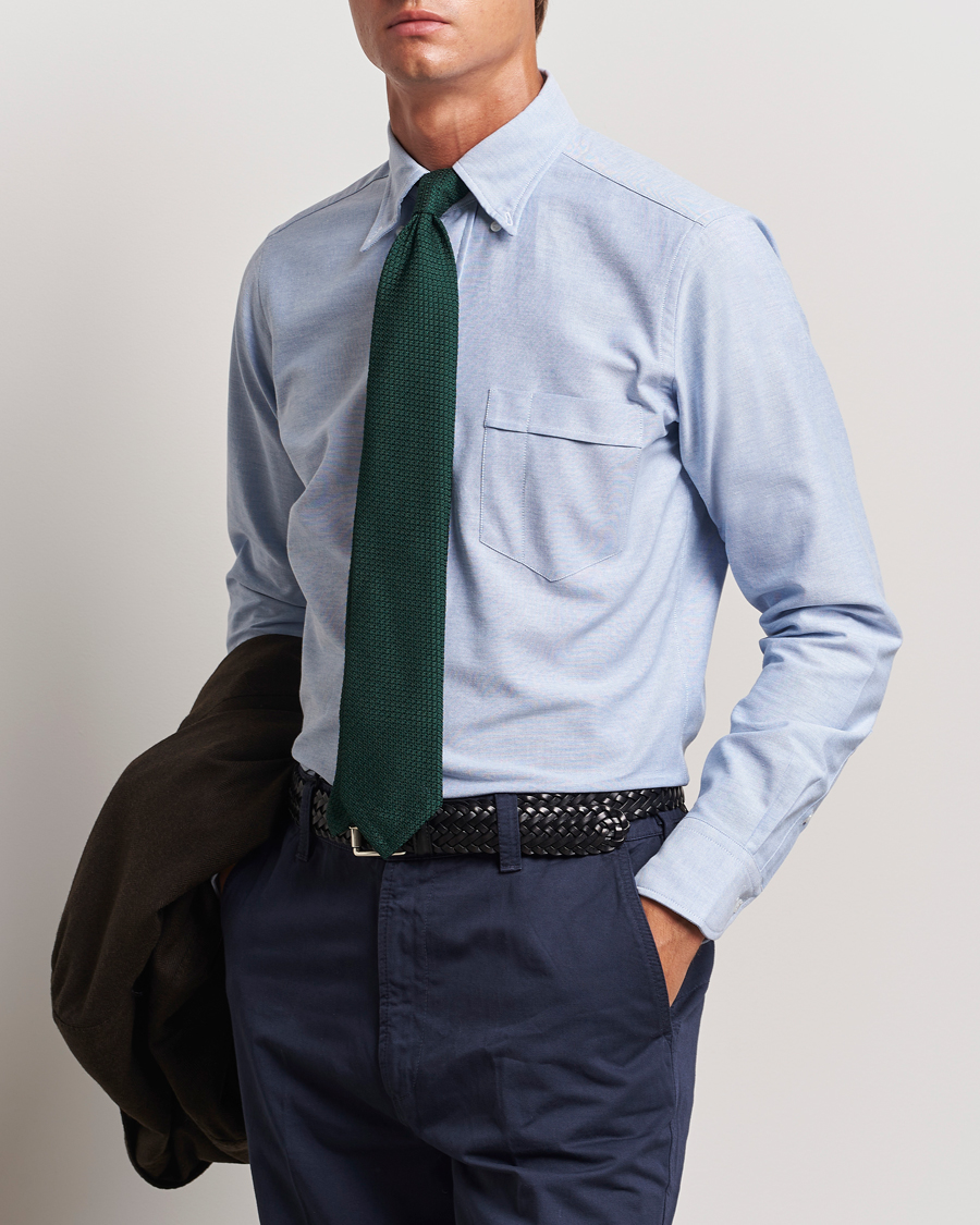 Herr | Skjortor | Drake's | Button Down Oxford Shirt Blue