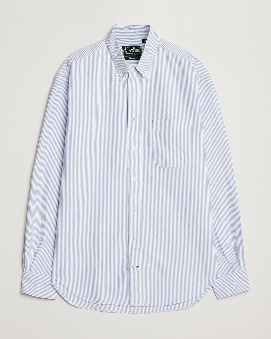 Herr | Skjortor | Gitman Vintage | Button Down Striped Oxford Shirt Light Blue