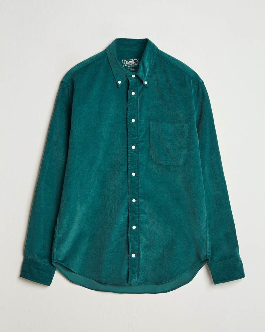 Herr | Skjortor | Gitman Vintage | Button Down Corduroy Shirt Emerald