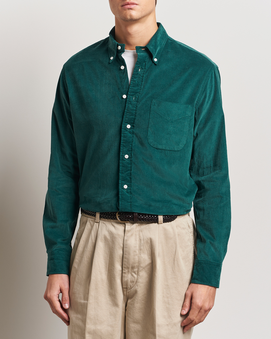 Herr | Skjortor | Gitman Vintage | Button Down Corduroy Shirt Emerald