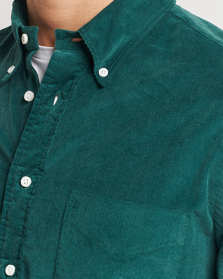 Herr | Skjortor | Gitman Vintage | Button Down Corduroy Shirt Emerald