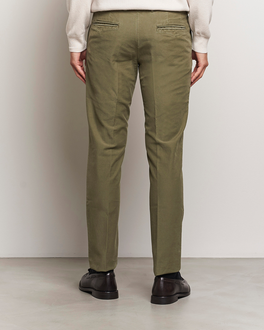 Herr | Byxor | Incotex | Slim Fit Garment Dyed Slacks Dark Green