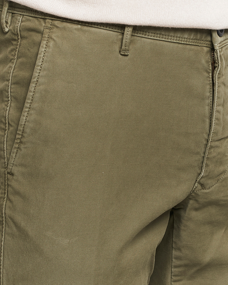 Herr | Byxor | Incotex | Slim Fit Garment Dyed Slacks Dark Green
