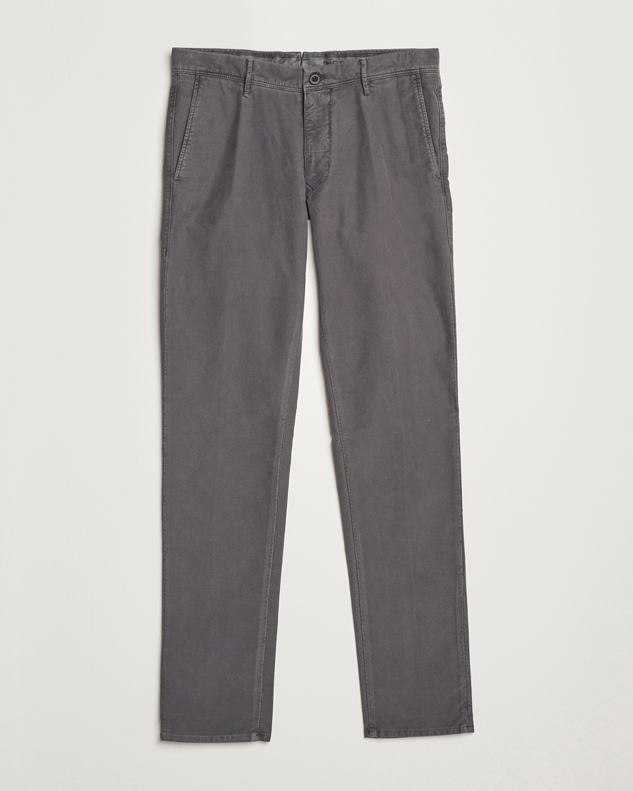 Herr | Byxor | Incotex | Slim Fit Garment Dyed Slacks Dark Grey