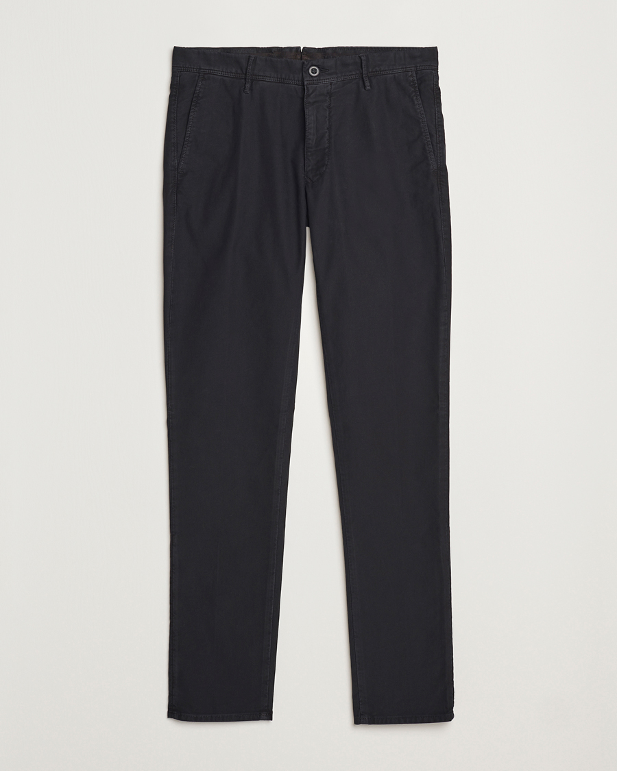Herr | Byxor | Incotex | Slim Fit Garment Dyed Slacks Black