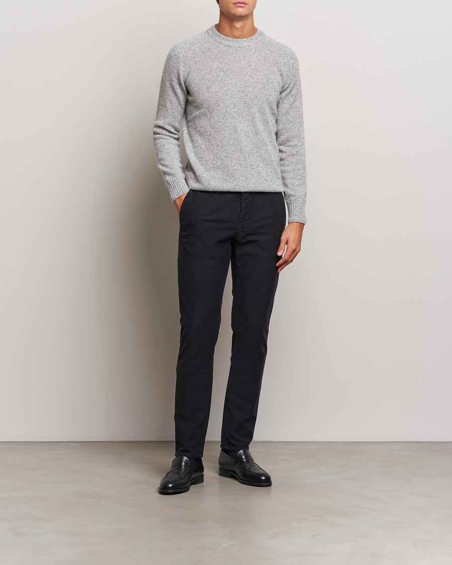 Herr | Byxor | Incotex | Slim Fit Garment Dyed Slacks Black