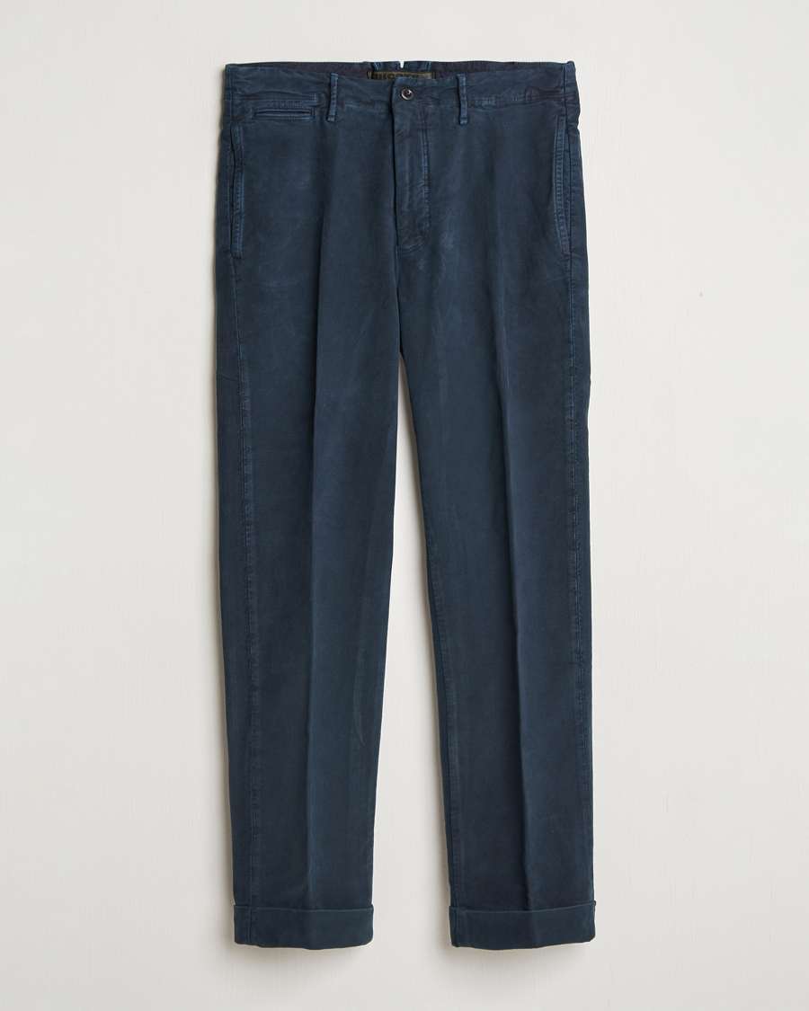 Herr | Byxor | Incotex | Regular Fit Moleskin Slacks Navy