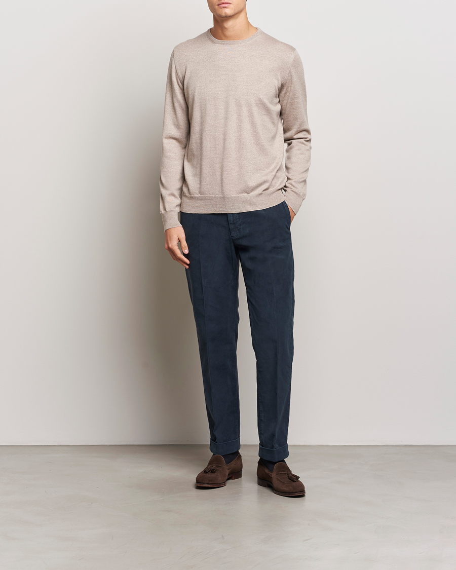 Herr | Byxor | Incotex | Regular Fit Moleskin Slacks Navy