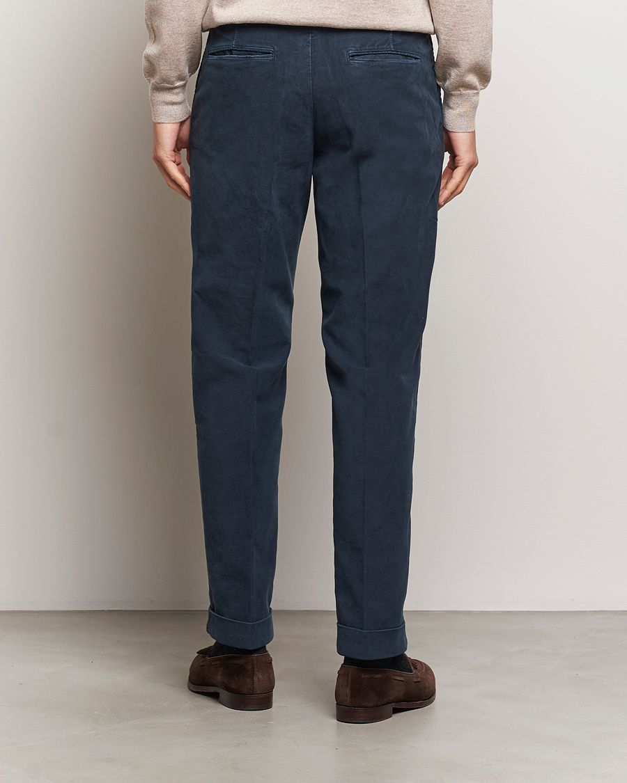 Herr | Byxor | Incotex | Regular Fit Moleskin Slacks Navy