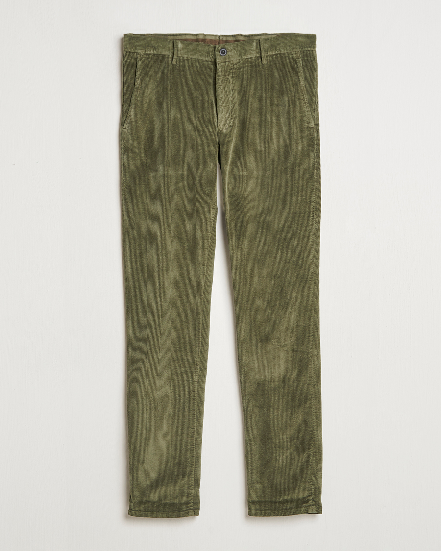 Herr | Byxor | Incotex | Slim Fit Leisure Cord Slacks Dark Green