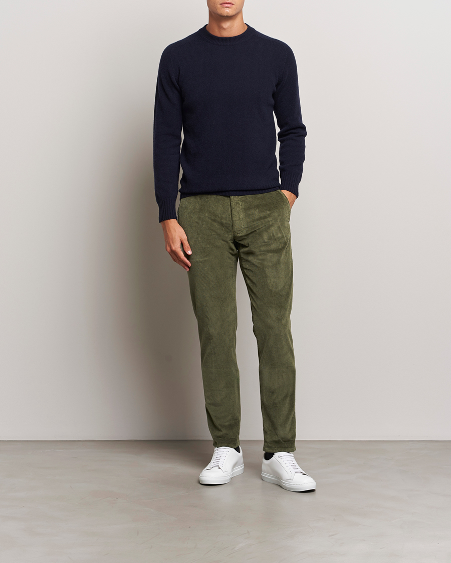 Herr | Byxor | Incotex | Slim Fit Leisure Cord Slacks Dark Green