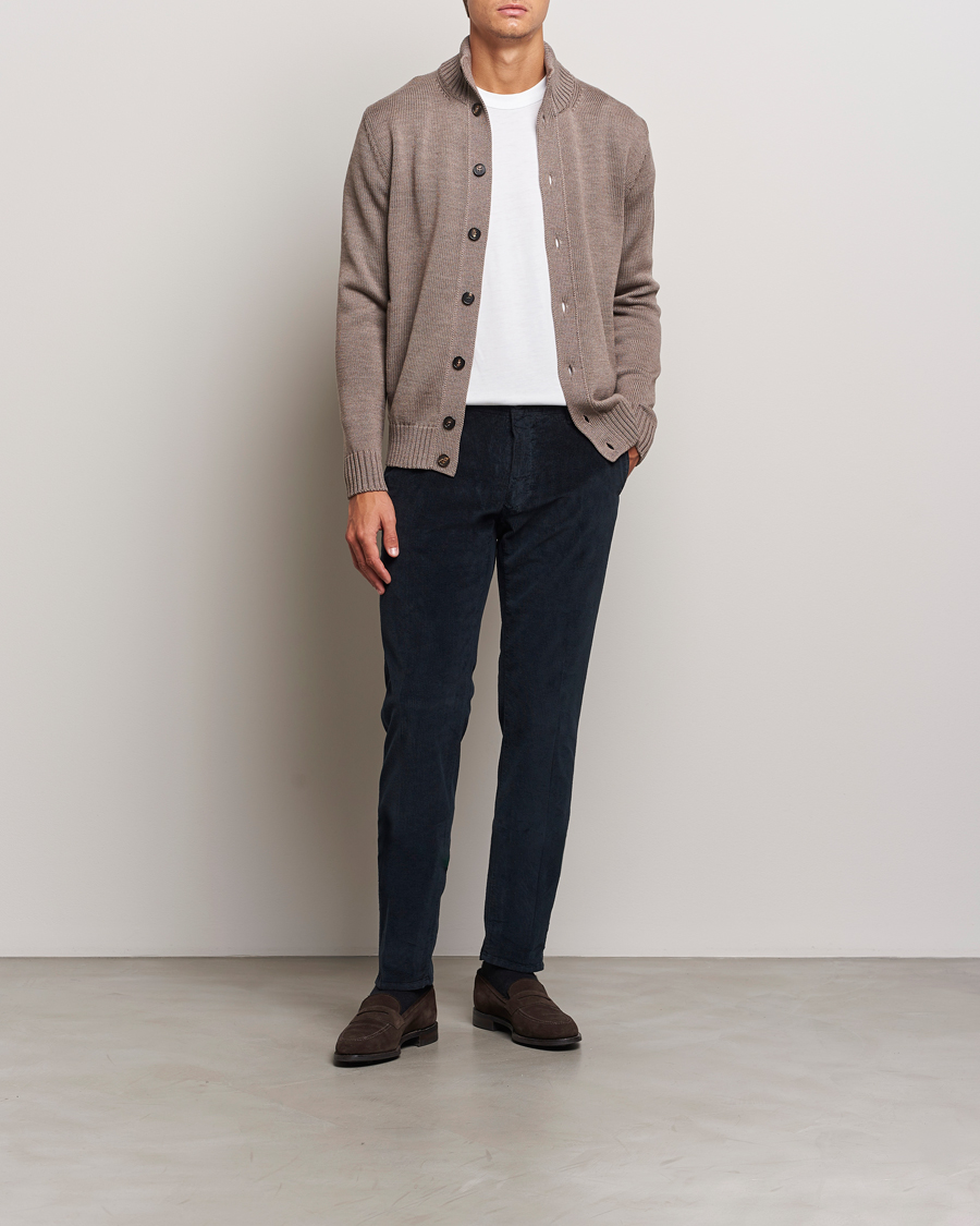 Herr | Byxor | Incotex | Slim Fit Leisure Cord Slacks Navy